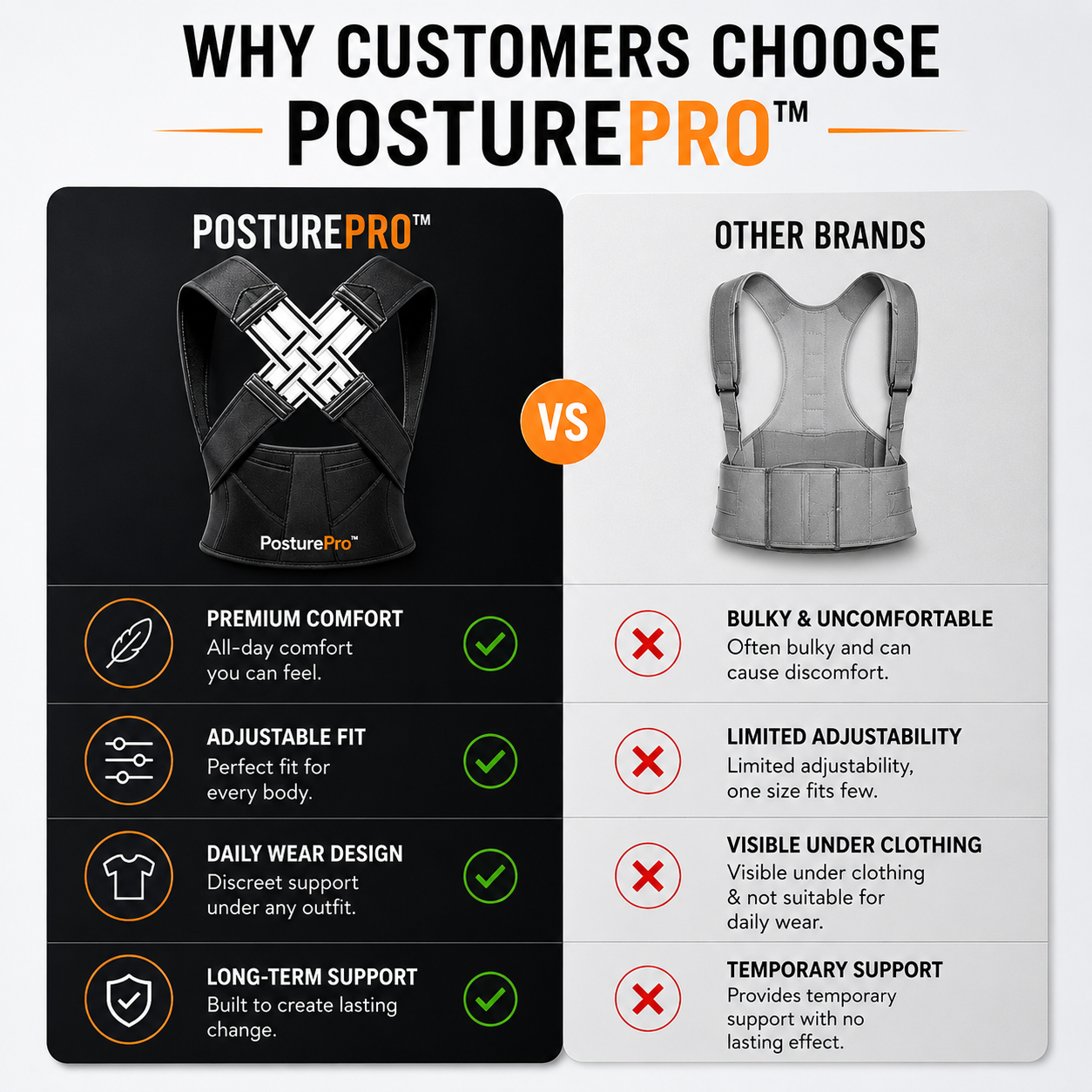 PosturePro™ Back & Shoulder Corrector | Instant Posture Support & Pain Relief